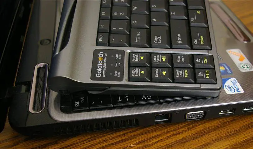 Side View Spanning Laptop Keyboard 