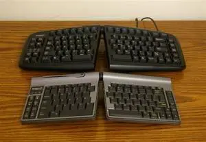 Goldtouch Go - Size comparison with Goldtouch - laptop with ergonomic keyboard